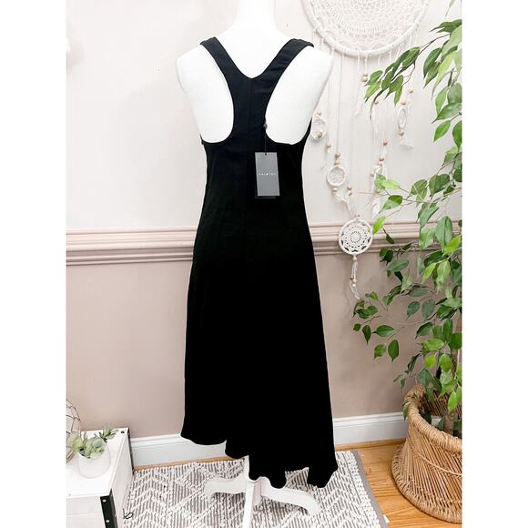 Halston Mazie Racer Back Linen Dress Black Size Small NWT - Picture 6 of 7